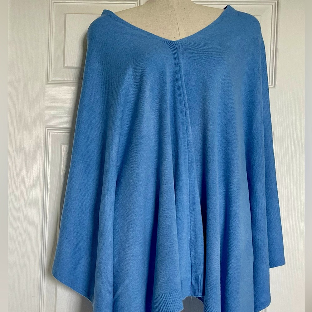 Carolina blue knit sweater poncho - never worn, from Cape Cod boutique NWOT
